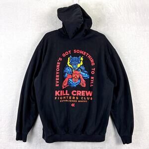 Kill Crew Hoodie Mens L Black Red Everyones Got Something To Kill BJJ MMA Boxing